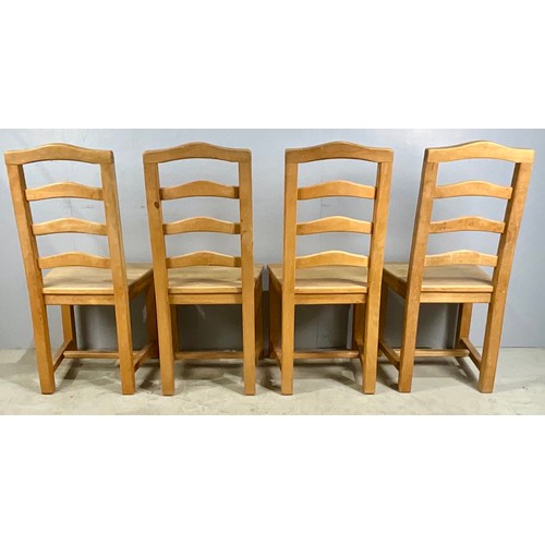 727 - SOLID PINE LADDERBACK CHAIRS - SET OF 4