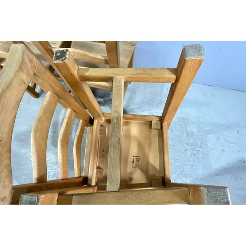 727 - SOLID PINE LADDERBACK CHAIRS - SET OF 4