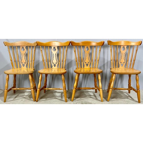 731 - 4 PINE FARMHOUSE FIDDLE BACK CHAIRS