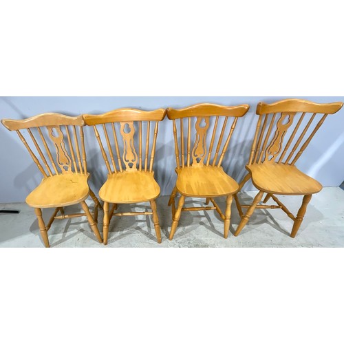 731 - 4 PINE FARMHOUSE FIDDLE BACK CHAIRS