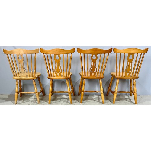 731 - 4 PINE FARMHOUSE FIDDLE BACK CHAIRS