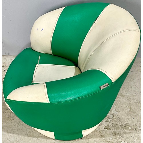 737 - A PCL COLLECTION RELAXATION CHILDS SWIVEL CHAIR IN GREEN AND WHITE