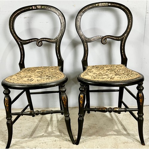 730 - PR. MOTHER OF PEARL INLAID CHAIRS