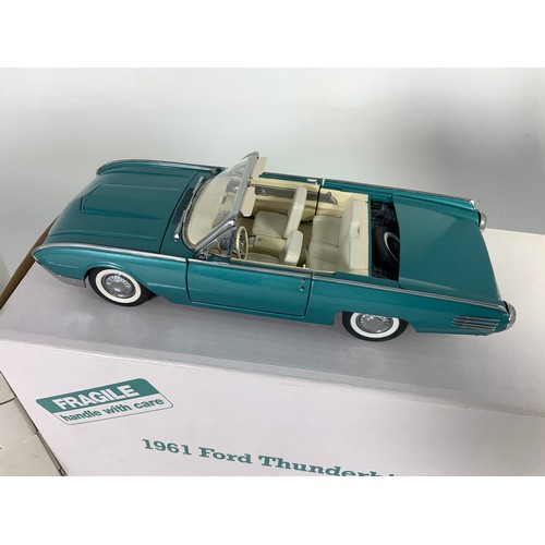 180 - DANBURY MINT, 2 BOXED LIMITED EDITION  CLASSIC CAR MODELS, WITH CERTIFICATES, FORD 1961 THUNDERBIRD ... 