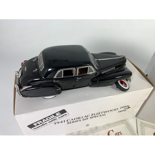 178 - DANBURY MINT, 2 BOXED LIMITED EDITION  CLASSIC CAR MODELS, WITH CERTIFICATES, CADILLAC 1941 BLACK FL... 