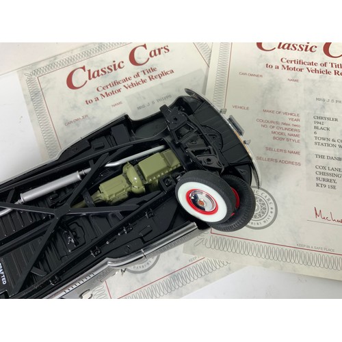 178 - DANBURY MINT, 2 BOXED LIMITED EDITION  CLASSIC CAR MODELS, WITH CERTIFICATES, CADILLAC 1941 BLACK FL... 