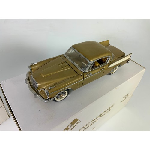 185 - DANBURY MINT, 2 BOXED LIMITED EDITION CLASSIC CAR MODELS, WITH CERTIFICATES, PLYMOUTH 1958 FURY HARD... 