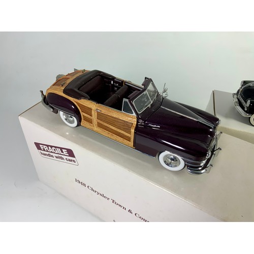 190 - DANBURY MINT, 2 BOXED LIMITED EDITION CLASSIC CAR MODELS, WITH CERTIFICATES, MERCURY 1949 BLACK CLUB... 