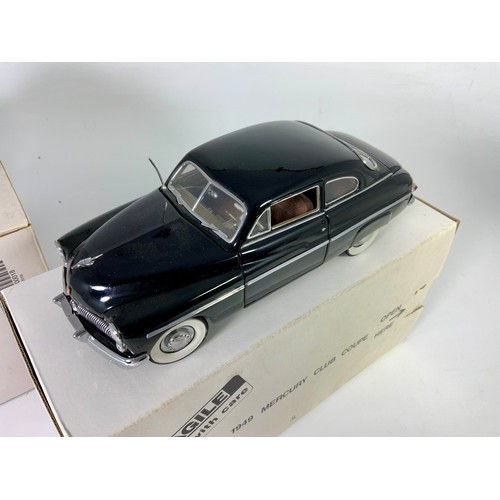 190 - DANBURY MINT, 2 BOXED LIMITED EDITION CLASSIC CAR MODELS, WITH CERTIFICATES, MERCURY 1949 BLACK CLUB... 