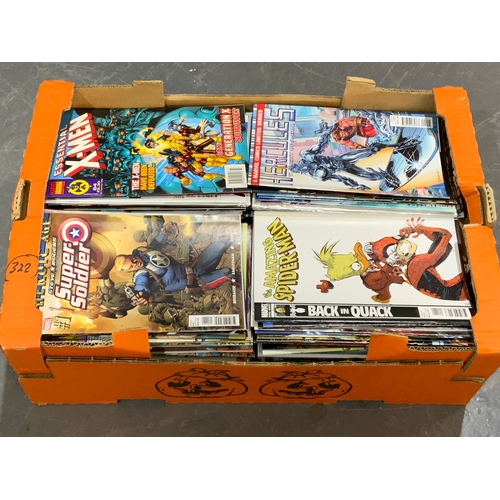 322 - BOX OF MARVEL MODERN ERA COMICS INC. ESSENTIAL X MEN, SUPER SOLDIER HERCULES, AMAZING SPIDER-MAN ETC... 