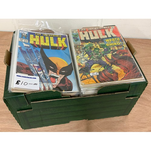 344 - MIXED LOT OF INCREDIBLE HULK COMICS, MARVEL, SOME EARLY ISSUES INC 124 C.1970, AND THEN LATER. BRONZ... 