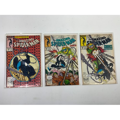 380 - COMICS 1988 MARVEL COMICS, AMAZING SPIDER-MAN 298, 299, 300, 1ST EDITION BROCK 1ST FULL VENOM