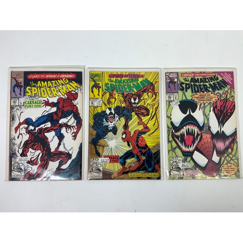 379 - COMICS, 1992 MARVEL COMICS, AMAZING SPIDER MAN 361, 362, 363, 1ST CARNAGE