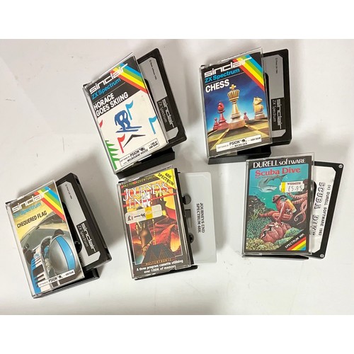 54 - RETRO GAMING - COLLECTION OF SINCLAIR SPECTRUM 48K SOFTWARE CASSETTES IN CARRY CASE INC. HORACE GOES... 