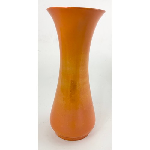 50 - MOORCROFT VASE WITH ORANGE LUSTRE DECORATION 20cm TALL