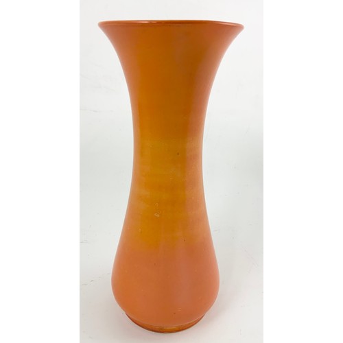 50 - MOORCROFT VASE WITH ORANGE LUSTRE DECORATION 20cm TALL