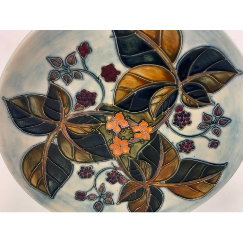 54 - MOORCROFT SALLY TUFFIN BRAMBLE PATTERN PLATE 22cm DIAMETER