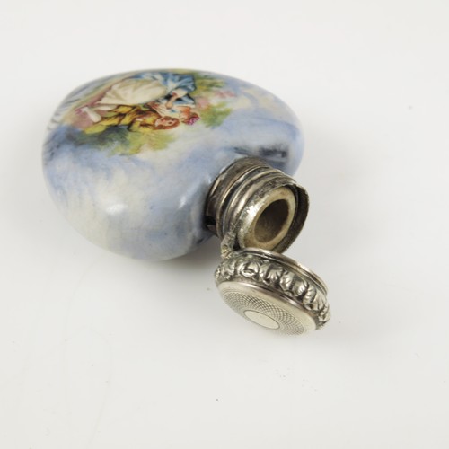 112 - HEART SHAPED PORCELAIN PERFUME BOTTLE