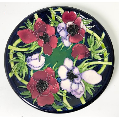 59 - 3 MOORCROFT PLATES - QUEENIES VAN (OCTAGONAL) AND ANEMONE/ NIGHT TIME SERENADE (OCTAGONAL)