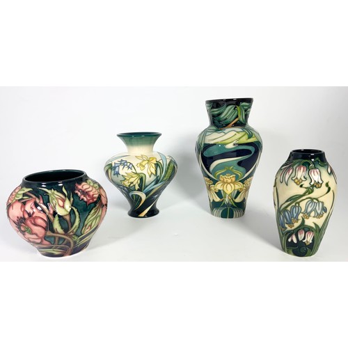 63 - 4 MOORCROFT VASES -  ST CECILIA/PRIMAVERA/AIRA FORCE/COMBERMERE