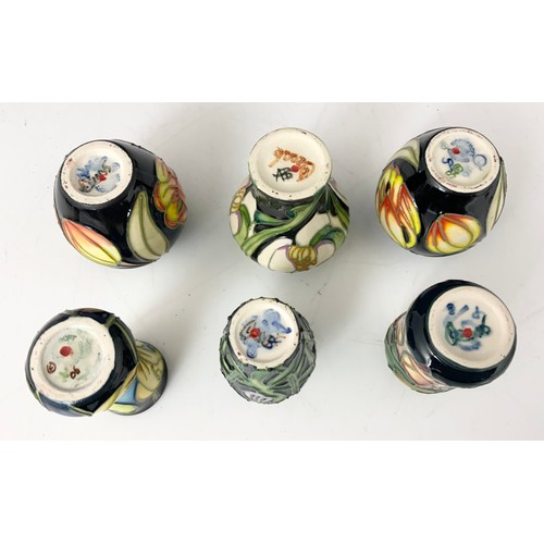 70 - A COLLECTION OF 10 MOORCROFT MINIATURE VASES & 2 GINGER JARS ALL FACTORY SECONDS