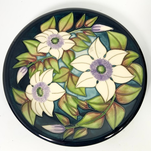 67 - MOORCROFT SOPHIE CHRISTINA  PLATE AND A 'FLORIAN REVISITED' LAMP BASE BOXED