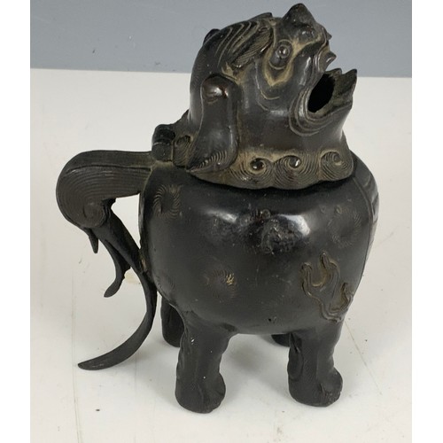 155 - ORIENTAL BRONZE DOG OF FOE CENSOR 15cm TALL