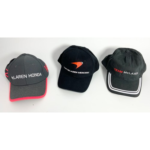 288 - McLAREN MERCEDES F1 MOTOR RACING RELATED ITEMS, 3 PROMOTIONAL CAPS TOGETHER WITH A SPECIAL EDITION V... 