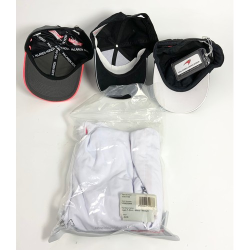 288 - McLAREN MERCEDES F1 MOTOR RACING RELATED ITEMS, 3 PROMOTIONAL CAPS TOGETHER WITH A SPECIAL EDITION V... 