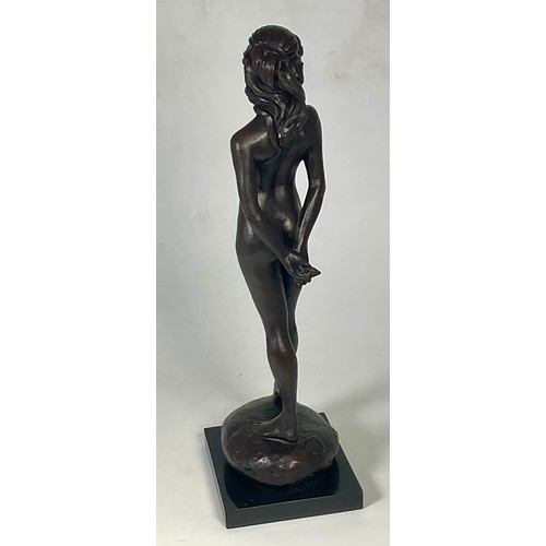 159 - *ENZO PLAZZOTTA (1921-1981) BRONZE STUDY OF A NUDE FEMALE ON PLINTH, APPROX. 47 cm, FOUNDRY MARK, 5/... 