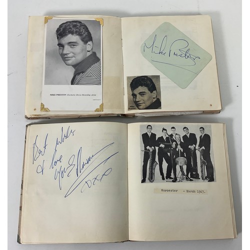 39 - 2 WELL FILLED AUTOGRAPH BOOKS RELATING TO THE GAUMONT THEATRE IN WORCESTER, MANY AUTOGRAPHS FROM STA... 