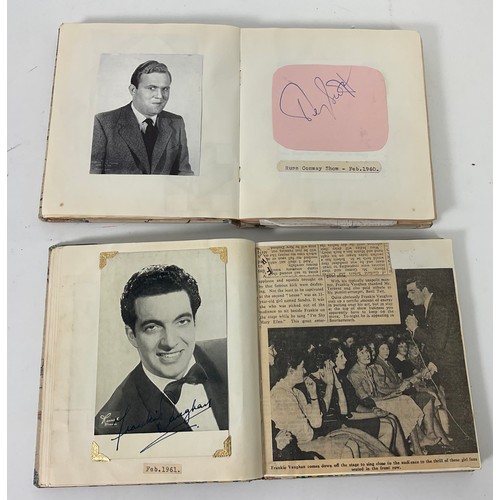 39 - 2 WELL FILLED AUTOGRAPH BOOKS RELATING TO THE GAUMONT THEATRE IN WORCESTER, MANY AUTOGRAPHS FROM STA... 