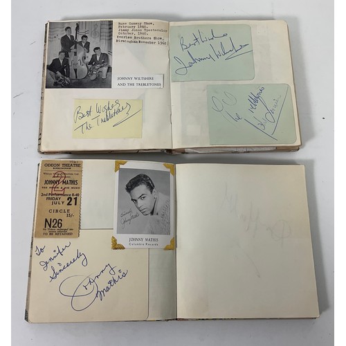 39 - 2 WELL FILLED AUTOGRAPH BOOKS RELATING TO THE GAUMONT THEATRE IN WORCESTER, MANY AUTOGRAPHS FROM STA... 