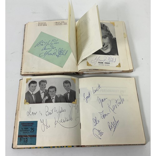 39 - 2 WELL FILLED AUTOGRAPH BOOKS RELATING TO THE GAUMONT THEATRE IN WORCESTER, MANY AUTOGRAPHS FROM STA... 