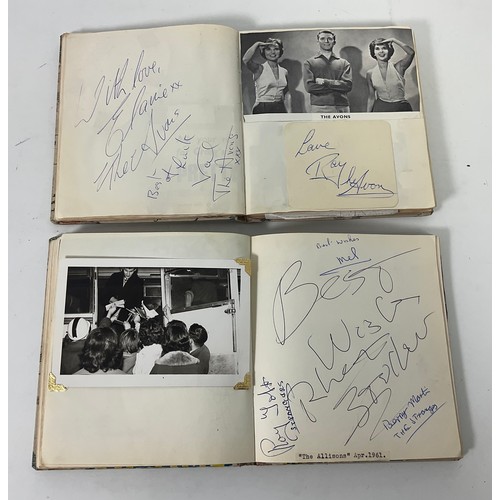 39 - 2 WELL FILLED AUTOGRAPH BOOKS RELATING TO THE GAUMONT THEATRE IN WORCESTER, MANY AUTOGRAPHS FROM STA... 