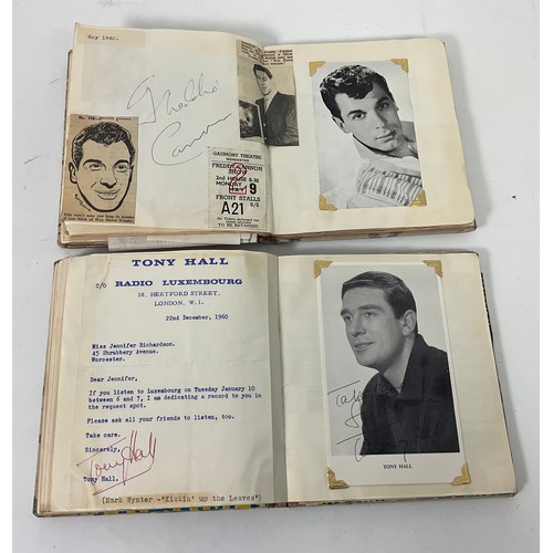 39 - 2 WELL FILLED AUTOGRAPH BOOKS RELATING TO THE GAUMONT THEATRE IN WORCESTER, MANY AUTOGRAPHS FROM STA... 