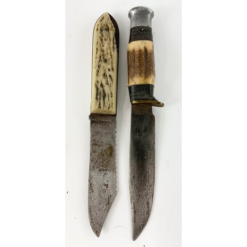 212 - 4 KNIVES WITH SHEATHS INC FIGHTING KNISE STAMPED S C C O , SHEATH KNIFE STAMPED KABAR ETC