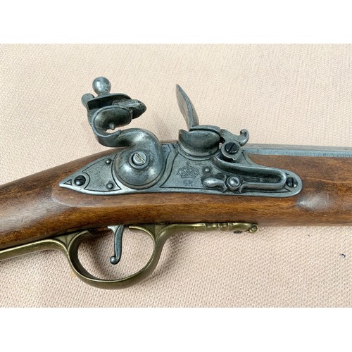 230 - REPLICA FLINTLOCK RIFLE WITH CAPTIVE RAM ROD