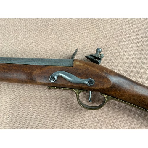 230 - REPLICA FLINTLOCK RIFLE WITH CAPTIVE RAM ROD