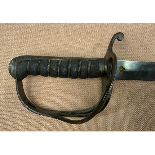 226 - A LIGHT INFANTRY OFFICER'S SWORD, METAL SCABBARD, BLADE APPROX. 90 cm