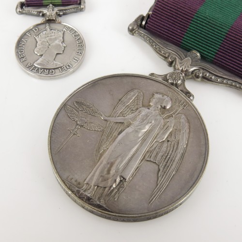 171 - QUEEN ELIZABETH II GENERAL SERVICE MEDAL WITH MALAY BAR AND MINIATURE TO 3508826 ACT. CPL. C.A.T. MI... 