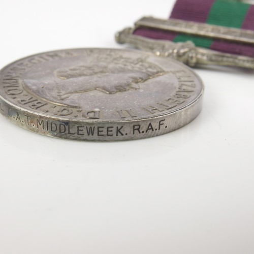 171 - QUEEN ELIZABETH II GENERAL SERVICE MEDAL WITH MALAY BAR AND MINIATURE TO 3508826 ACT. CPL. C.A.T. MI... 