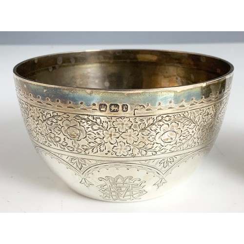 467 - WALKER AND HALL AND ONE OTHER SILVER BOWL, approx. 190g gross