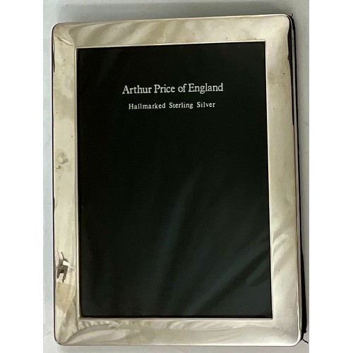 410 - PAIR OF EMBOSSED SILVER PHOTO FRAMES AN ARTHUR PRICE PHOTO FRAME AND A MINIATURE EMBOSSED PHOTO FRAM... 