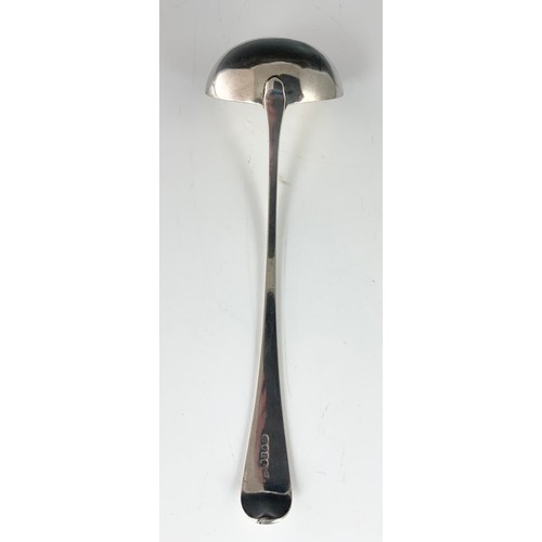 428 - HALLMARKED RICHARD CROSSLEY  1801 LONDON SILVER PUNCH LADLE APPROXIMATELY 190g & 33cm LONG