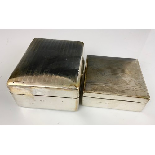 419 - 2 HALLMARKED SILVER CIGARETTE BOXES  535g GROSS