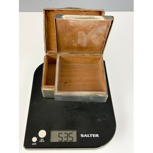 419 - 2 HALLMARKED SILVER CIGARETTE BOXES  535g GROSS