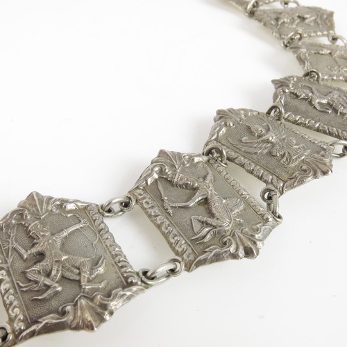 452 - WHITE METAL BELT MARKED STERLING MADE IN SIAM, APPROX. 169g