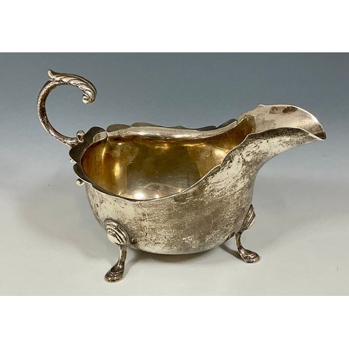 481 - LARGE SILVER SAUCE BOAT, APPROX. 291g