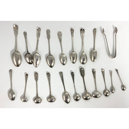 335 - MISC. SILVER SPOONS, TONGS ETC. APPROX. 232g